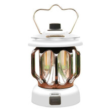 (White) Outdoor camping light LED horse lantern portable tent light convenient USB rechargeable camping light