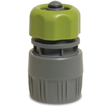 Flotide PVC-U 12 mm:n napsautusliitin, naaras, harmaanvihreä, pysäytystoiminnolla