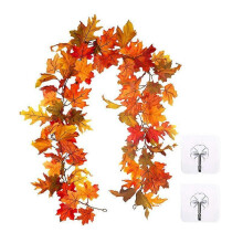 (Style1) Autumn Maple Leaf Halloween Maple Leaf Garland Decorations For Thanksgiving & Halloween