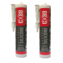 CX80 Neutral konstruktionssilikone til beton, træ, farveløs, 310ml x2