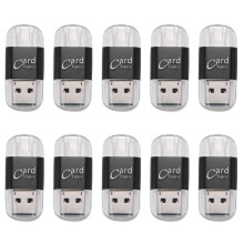 10X Lector de Tarjetas Aluminio Usb Type C Otg Adaptador de Lector de Tarjeta de Memoria Externa Micro- / Tf para Computadora Teléfono Móvil (Negro)