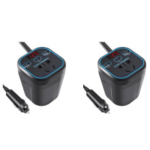 2X Carregador de Carro Inversor de Energia Inversor 12V 24V  para 220V AC Conversor Adaptador de Carro Tomada