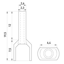 E.NEXT s4037006 DOBBELT isoleret kabelmuffe 2x1,5mm2 12mm SORT (100 stk.)