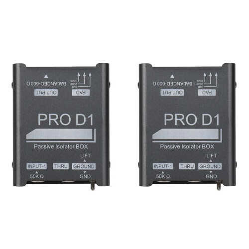2X Nieuwe PRO D1 Audio Isolator, Audio Current Eliminator, XLR 6.5 Isolator, Mixer Microfoon Common Ground Filter 1