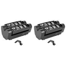 2X Spider Light 8x3W RGBW LED Stage Moving Lamp DJ Disco Nightclub Dance Wedding Bar Holiday Effect EU PLUG