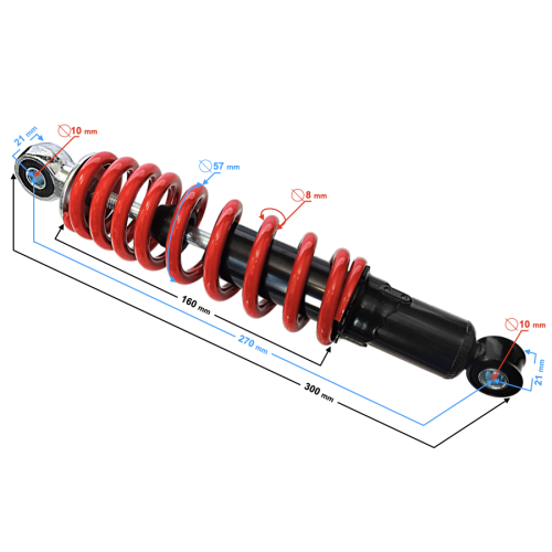 ATV 110 støddæmper 27cm/8mm