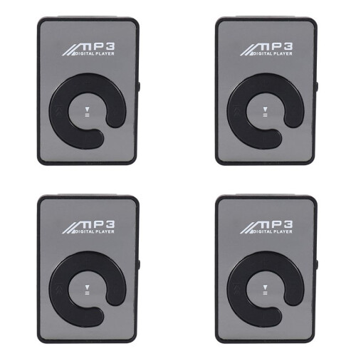 4X  Mirror Clip USB Digital MP3 Supporto per Lettore Musicale da 8 Gb  TF Nero