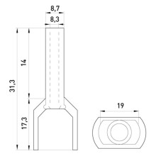 E.NEXT s4037012 DOBBELT isoleret kabelmuffe 2x16mm2 14mm GRÅ (100 stk.)