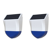 2X Tuya WiFi Sirène Alarme Alarme Sonore et Lumineuse Extérieure Alarmes Sonores Solaires Étanches
