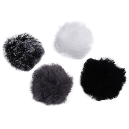 8X Lavalier Microphone Furry Windscreen Fur Windshield Wind Muff Soft for    Lapel Lavalier Mic 5Mm 2