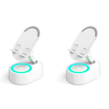 2X 3-in-1 Telefoonhouder Inductieve -Luidsprekerhouder 360 Draaibaar Opvouwbaar Tillen Opladen Schathouder Wit