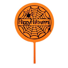 Akryl kagetopper HAPPY HALLOWEEN wz3 edderkoppespind