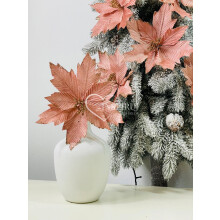 Lyserød julestjerne på en hakke - Juletræsblomster 29 cm