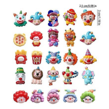(M, 02) Christmas Advent Calendar 24 Days Countdown Calendars Cartoon Circus Series Resin Figurines for Kids and Adults Funny Clown