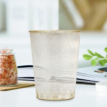 Gold Plastic Cups, Disposable Gold Glitter Plastic Wine Glasses, Clear Plastic Cups Tumblers, Christmas Party Cups