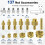 Threaded Inserts Soldering Tips Set,80W LED Temperature Adjustable Soldering Iron with 130 Pieces Thread Inserts Eu Plug 7