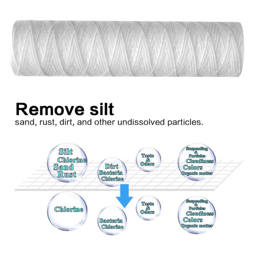12 St 5 Mikrometer Sträng SåRvattenfilter Universal Bytespatron för Hela Huset Sedimentfilter 10 Tum 2