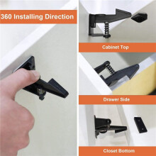 20Pcs Cabinet Locks Child Safety Latches Baby Safe Magnetic Drawer Cupboard Lock Kids Adhesive Proof Cabinet Locks White