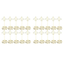 20Pcs Memo Clip Holder, Table Number Name Card Holder Desktop Metal Business Card Photo Gold Plane Frame with Base