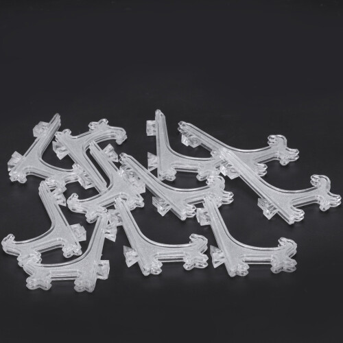 24Pcs 3 Inch Plastic Easels Or Plate Holders Display Dinner Plate (Transparent) 2