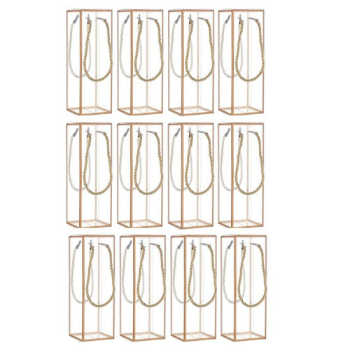 12 Pack Transparent Plastic Gift Box, Clear Plastic Favor Box, Rectangle Candy Box with Golden Borders