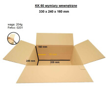 Pahvi 330x240x160 mm KK 60 x 25 kpl
