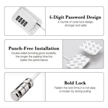 Fridge Lock with Code, Pack of 4 Fridge Locks, No Drilling, Fridge Locks for Refrigerators, Wine Cooler, Window Drawer