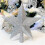 Juletræspynt - Sølv glitterstjerne 20 cm 1