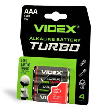 stk. kraftfulde Videx AAA LR03 Turbo Alkaline batterier 1,5V 1300 mAh