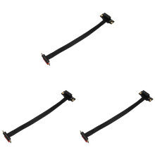 3X PCIE X1 Riser Cable Dual 90 Degree Right Angle PCIe 3.0 X1 to X1 Extension Cable 8Gbps PCI Express 1X Riser Card 20cm