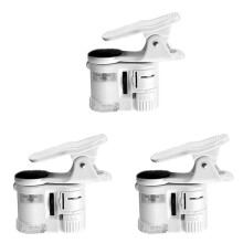 3X 100X Zoom Clip- Microscope with LED Light, Portable Magnifier Loupe Pocket Magnifying Lens Glass