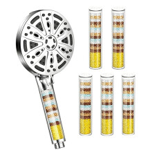 10-Mode High Pressure Filtered Shower  with 5 Replacement Filters, 15-Stage Hard Water Filter Shower Sprayer