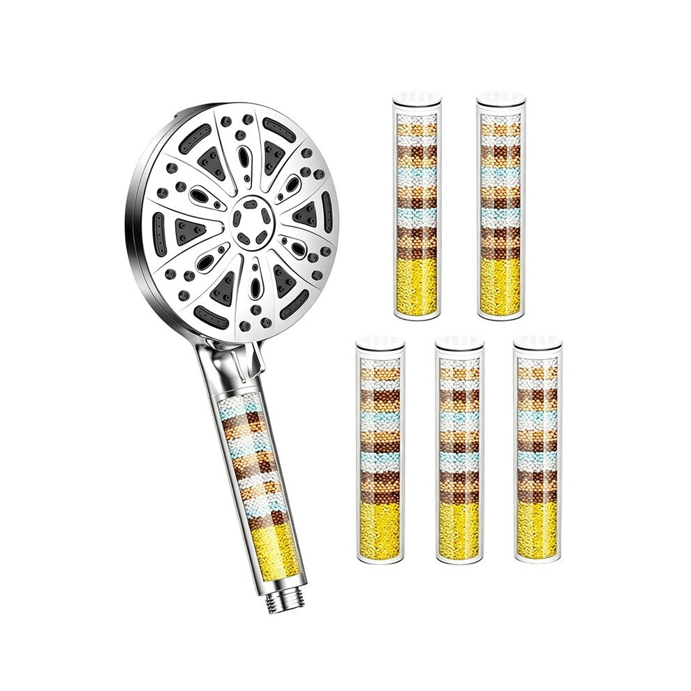10-Mode High Pressure Filtered Shower  with 5 Replacement Filters, 15-Stage Hard Water Filter Shower Sprayer-image-OPC-PWWS555-NEW