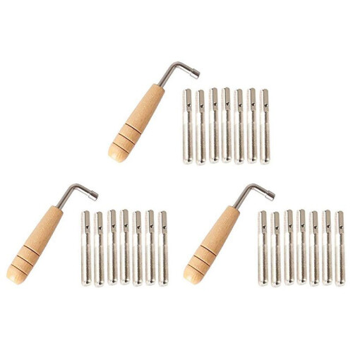21Pcs Tuning Pins with L-Shape Tuning Wrench for Lyre Harp Strings and Other Primitive Stringed Instruments
