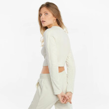 Puma Iconic T7 Velour T-shirt til kvinder Størrelse M Velour Creme Bluse Top
