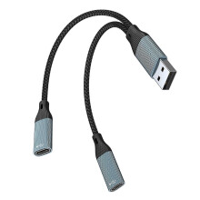 (2 USB C female) USB Y Splitter Cable USB Male to 2/3 Port Type C Female Cable USB Cable Support Charging Data Transfer Splitter Multicolor