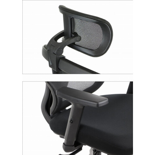 TREX BLACK ergonomisk stol, aluminiumsbase