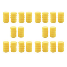 100Pcs Round Synthetic Artist Paint Sponge  Sponges for Painting Pottery Watercolor Art Sponges Yellow 2.75inch