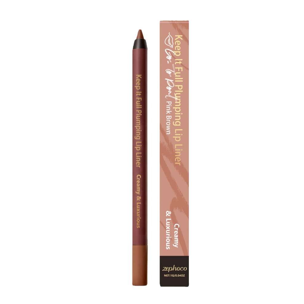 (1g) Pink brown color lip liner, natural lip makeup, easy to color, plump and natural three-dimensional lip liner