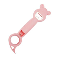 (Pink) Ergonomic Beer Bottle Opener Easy to Cleans Bottle Opening Tool Plastic Texture Suitable for Various Bottles Use White