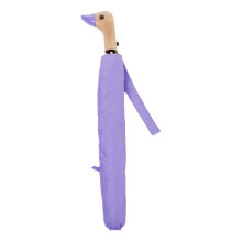 (Purple) Portable Two Fold Umbrella with Unique Duck Handle Windproof and Waterproof Umbrella for Travel Enthusiasts Professional Rose Red