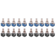 20PCS 3PDT Guitar Effects Stomp Guitar Foot Switches 9 Pin Latching Push Button - with Solder Terminal