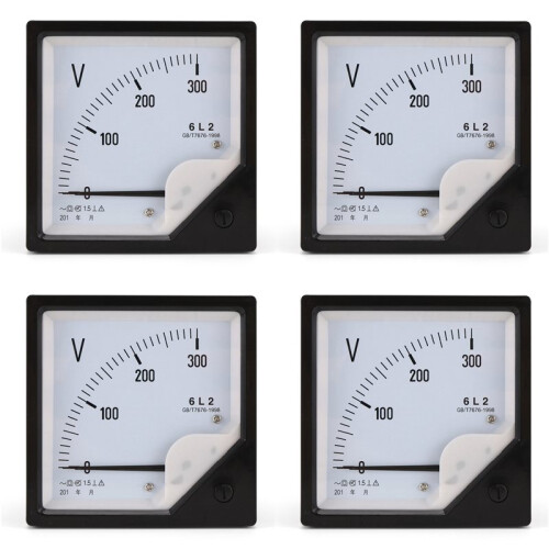 4X 6L2 Voltmeter AC 300V Wijzertype Spanningsmeter Mechanische Header