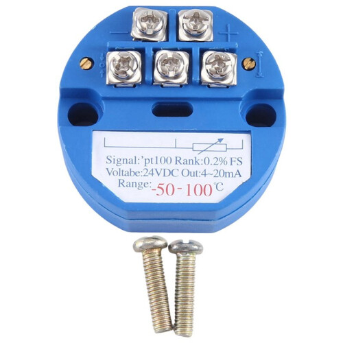 3X RTD PT100 Temperature Transmitter Module Thermal Resistance -50-100C DC24V Output 4-20MA 1