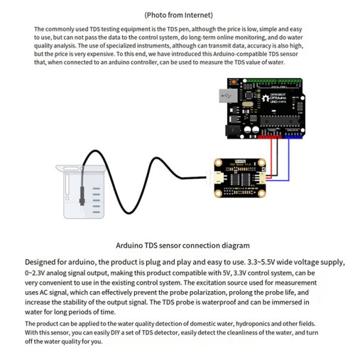 3X for  TDS Sensor Meter V1.0 Board Module Water Meter Filter Measuring Water Quality for  Unor 3 2
