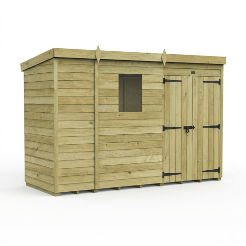 9 x 4 Pent Shed Tanalised (Double Door, With Windows) 1