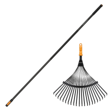 FISKARS ONECLICK Lehtiharavan pää 42 cm + varsi 161 cm