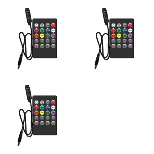 3X 5V Music RGB Controller USB Control 20Key RGB Controller IR Wireless Music Sync Light Dimmer per Strisce LED