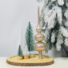 Champagne juletræspynt - glitter juletræspynt 34 cm