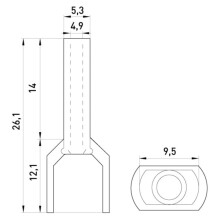 E.NEXT s4037010 DOBBELT isoleret kabelmuffe 2x6mm2 14mm SORT (100 stk.)